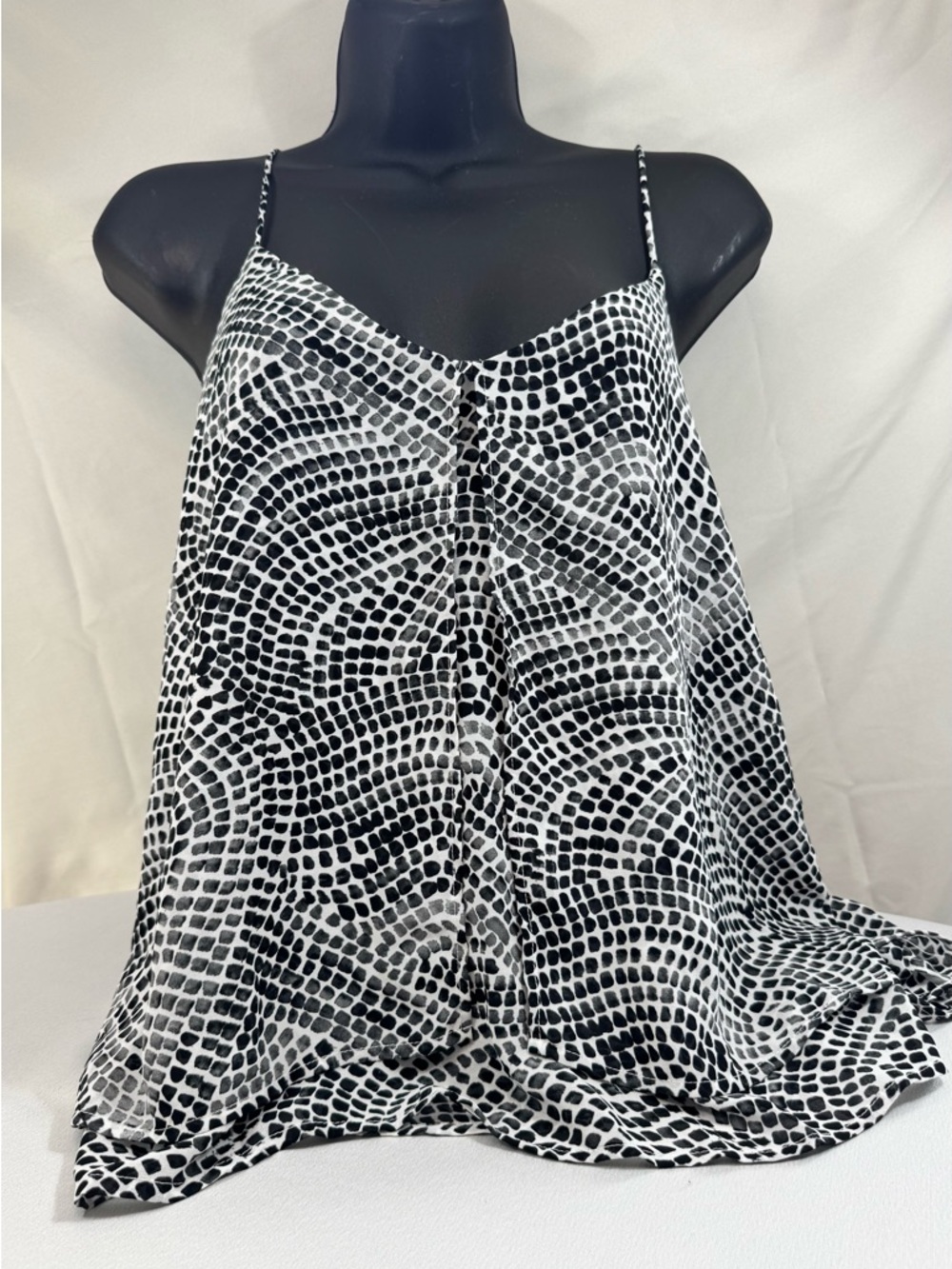 H&M Conscious Collection Black and White Printed Cami Tank - Size M/L Flowy Top